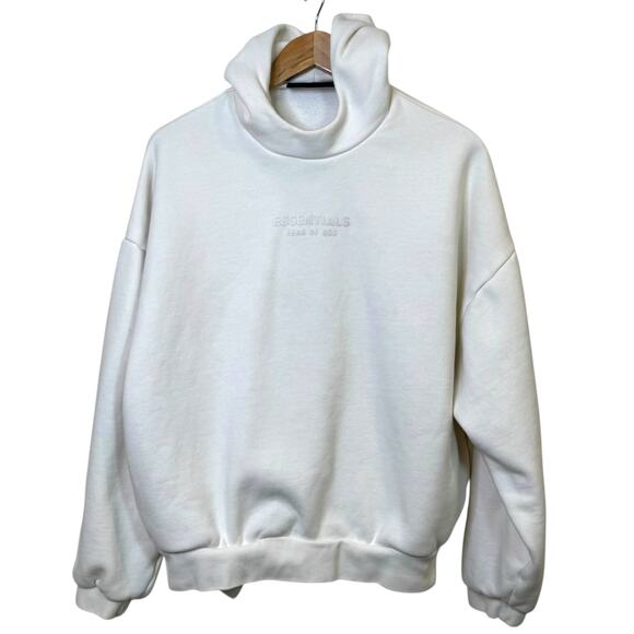 Fear Of God Essentials Size Small Off White Cloud Dancer Hoodie Sweatshirt - Picture 2 of 6